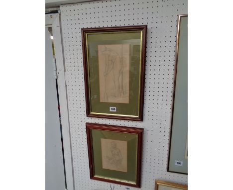 George Charlton (1899 - 1979), Pair of Nude portrait studies pencil on paper 26cm x 14cm and 18cm x 13cm Condition - Good Ove
