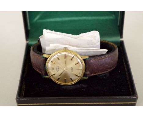 A boxed vintage Rotary gentlemans wristwatch,&nbsp;manual wind, 48mm diameter, on leather strap. 