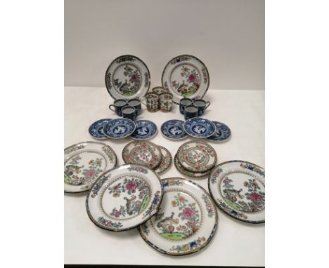 A small quantity of Copeland Spode and Coalport china to include a group of coffee cups and saucers in the 'Greek' pattern,  