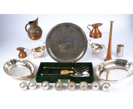  'The Dalvey Pocket Set' together with various pieces of plate and metal ware, to include a silver plated serving dish and ca