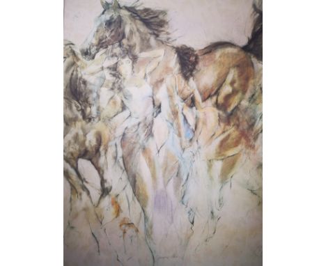 Gary Andrew Benfield, serigraph on paper, entitled 'Equine Dance I', artists proof. Signed lower right, entitled lower centre