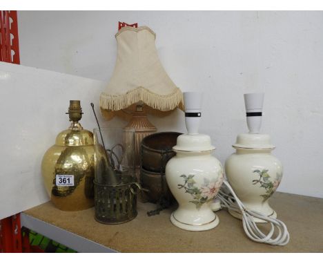Various Lamp Bases, Lamps etc 