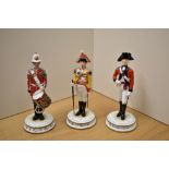 Three Michael J Sutty limited edition military figurines to include; Drummer 1st Bn. The King's