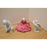 An early Royal Doulton figurine 'Polly Peachum' HN 549 sold together with two Lladro porcelain
