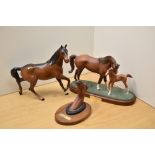 A Royal Doulton bone china spirit of freedom horse study sold together with 'First Born' and a '