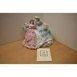 A large Coalport bone china limited edition figure group 'The Letter' designed by Valerie