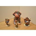A Royal Doulton bone china figure 'Falstaff' HN 2054 sold alongside three Goebel figurines 'Apple