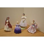 A group of four Royal Doulton bone china figurines comprising 'Invitation' HN 2170, 'Marie' HN