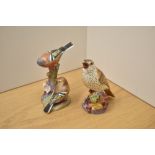 Two Royal Worcester bone china bird studies 'Thrush' 3234 and 'Chaffinches' 3364.