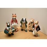 Five Cinque Ports pottery animal studies comprising 'Sir Freddy Fox', 'Lord William Badger' etc.