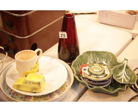 Collection of mixed ceramics including novelty egg cups and Royal Worcester example. This lot is not available for in-house P