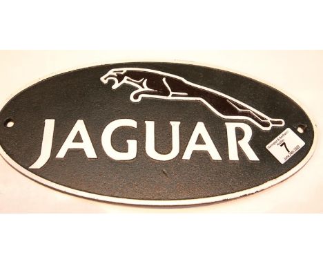 Cast iron Jaguar sign, W: 35 cm. P&amp;P Group 2 (£18+VAT for the first lot and £2+VAT for subsequent lots) 