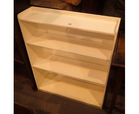 White painted four shelf bookcase, W:09c .This lot is not available for in-house P&amp;P. 