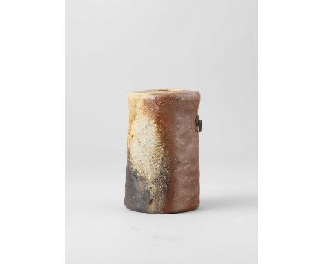 A JAPANESE BIZEN WARE KAKEBANA-IRE (HANGING WALL VASE)PROBABLY MEIJI, 19TH/20TH CENTURYA Japanese earthenware vessel, of tall