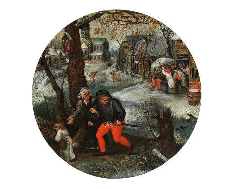   Brueghel d. J., Pieter  Brueghel d. J., Pieter    Brueghel d. J., Pieter    1564 - 1638 Antwerpen Paar mit Kind entflieht e