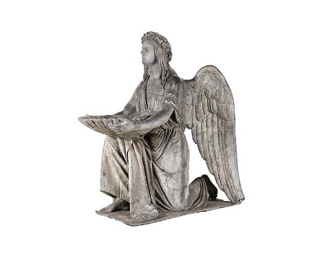      Bertel Thorvaldsen, 1770 "" 1844, zug. Engel mit Taufbecken 132 x 74 x 125 cm. Dänemark, um 1830. Auf flacher rechteckig