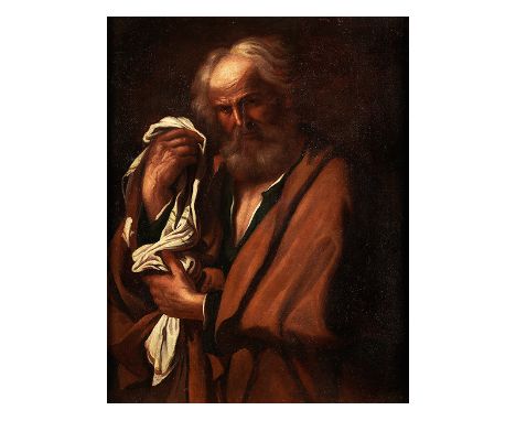      Cesare Gennari, 1637 Cento - 1688 Bologna, zug. BILDNIS EINES PHILOSOPHEN Öl auf Leinwand. 87 x 69 cm. Großformatig im H