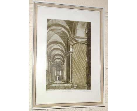 After Valerie Thornton (1931-1991), 'Norwich Cathedral', a limited-edition etching, signed, titled and dated '84, numbered 64