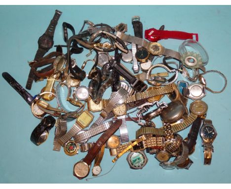 A large quantity of quartz and manual wrist watches, (all a/f). 