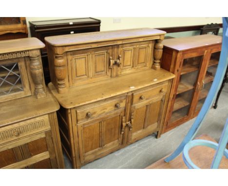 Light oak court cupboard