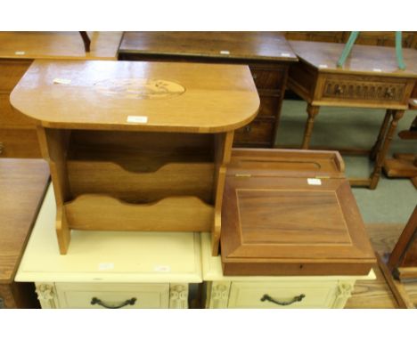 Light oak magazine rack & stationery box