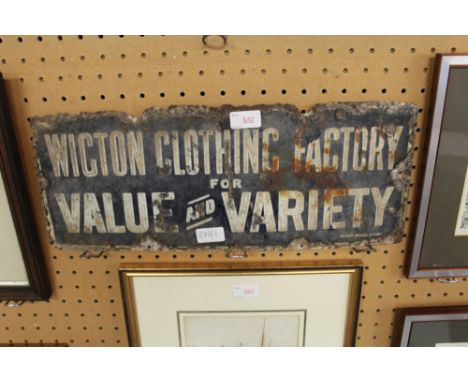 Wigton clothing company enamel sign