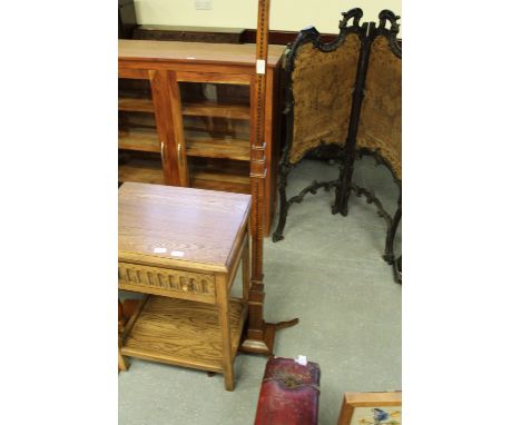 Inlaid oak standard lamp