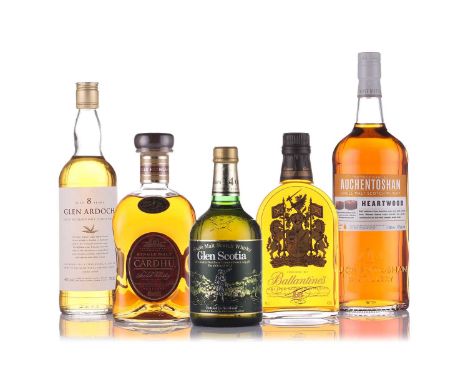 A litre bottle of Auchentoshan Heartwood Single Malt Scotch Whisky, 43 % Vol, together with a litre bottle of Cardhu Single M