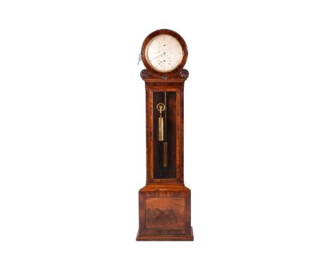 William Macready of Ryde (Isle of Wight); a Victorian mahogany longcase regulator, with a silvered circular one-piece dial ma