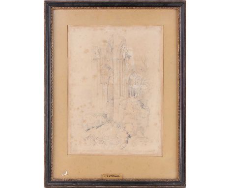 John Sell Cotman (1782 - 1842), ' St Mary's Abbey, York', signed and titled, pencil sketch, a typed label verso reads 'This d