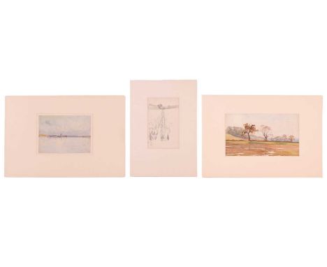 Frederick George Cotman (1850 - 1920), ' The Mill - Blakeney?', 'Near Cliff Bight - Ipswich', watercolours, and a double side