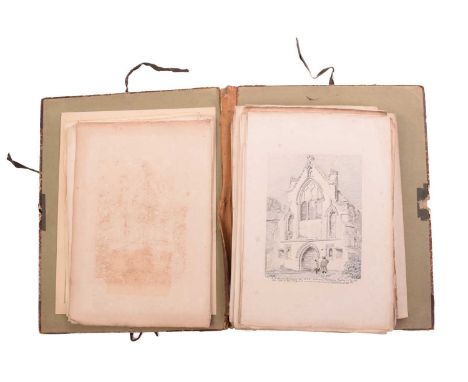 John Sell Cotman (1782-1842), a portfolio containing a large loose collection of ancient architectural etchings circa 1810-18