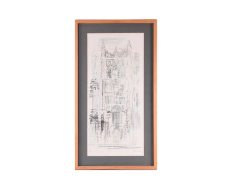 John Piper (1903 - 1992), Redenhall, Norfolk: The Tower (1964), signed and numbered 65/70 in pencil, lithograph, 76 x 35 cm, 