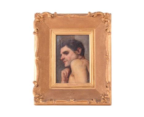 Frederick George Cotman RI. ROI. (British, 1850-1920), 'Cala Rossi - a Famous Model', oil on board, ink inscribed label verso