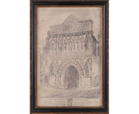 John Sell Cotman (1782 - 1842), 'St Ethelbert's Gate', drawn, etched &amp; published 1817, black &amp; white etching, 37.5cm 