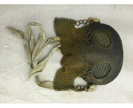 WWI tank crew protective mask against metal shards inside the First British tanks when hit by bullets (scarce)