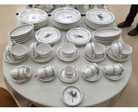 A Royal Worcester 'Mikado' pattern part dinner service (Savoy Hotel)