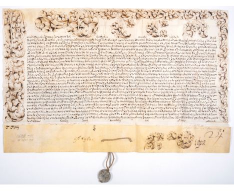 Papal Bulls.- Benedict XIV (Pope, 1675-1758) Papal&nbsp;Bull in favour of Charles Gherboode d'Espaing Abbot of Saint Bertin i