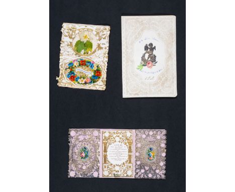 Valentine's.- Folder of 34 Victorian Valentine's cards,&nbsp;many with ornate gilt and silver embossed borders, paper lace, f