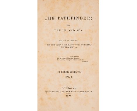 Cooper (James Fenimore) The Pathfinder, 3 vol., first edition, contemporary ink ownership name to pastedowns, light foxing to