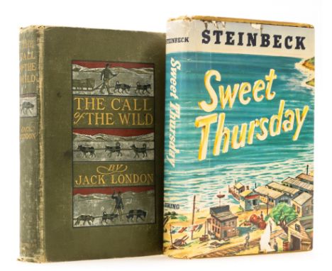 Steinbeck (John) Sweet Thursday, first edition, first issue with top red red top edge, glue staining to pastedowns, original 