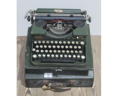 A Royal portable typewriter in original hard case.  