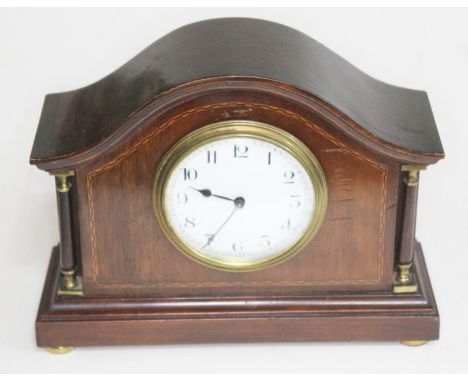 An Edwardian domed mantle clock, length 23.5cm.  