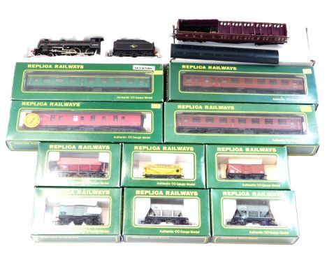 Replica Railways OO gauge coaches and rolling stock, to include No 13801 tank wagon Shell Electric Oils, No 14101 46 ton GLW 