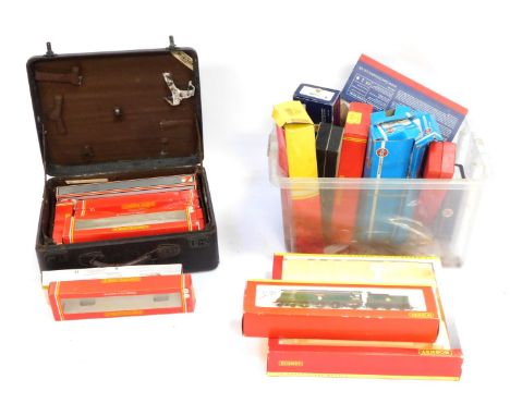 Various empty train boxes, to include Hornby, Bachmann Branch Line and Airfix.  (2 boxes)