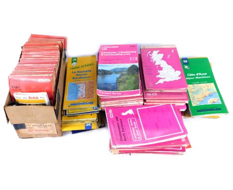 A group of Michelin Ordnance Survey and other road maps, to include Scotland, Wales, France and others. (1 box)