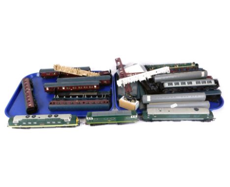 A Bachmann OO gauge diesel locomotive D20, Lima diesel locomotive Alycidon D9009, and a Hornby diesel locomotive D7063, and a