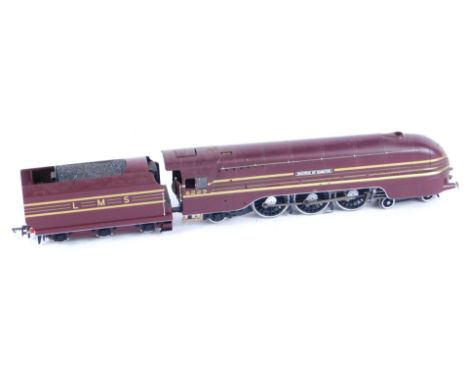 A Hornby OO gauge locomotive Duchess of Hamilton 6229, LMS red livery, 4-6-2, boxed.