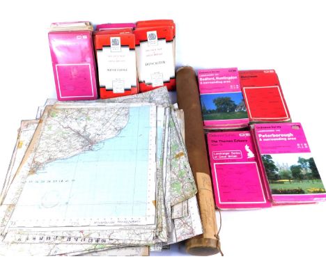 A group of Ordnance Survey Maps, for Thames Estuary, York, Leicester, mainly English regions. (1 box)