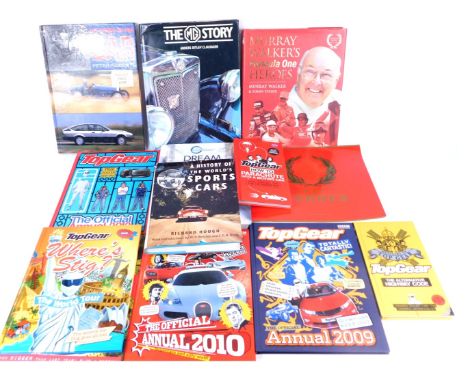 Automobile related books, comprising Top Gear The Alternative Highway Code, Top Gear How To Parachute Into A Moving Car, A Hi